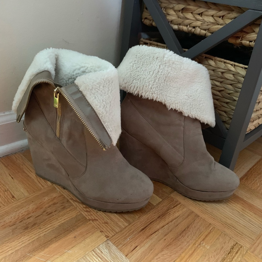 Juicy Couture wedged suede booties